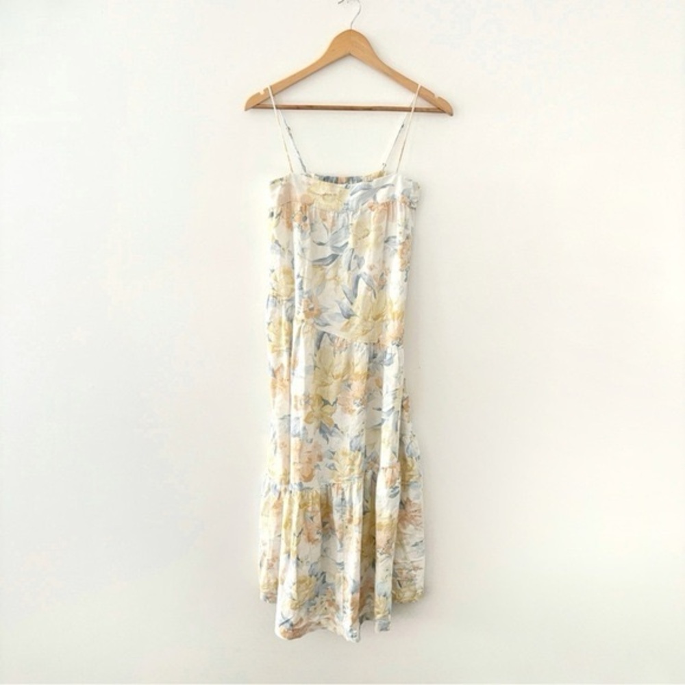 Abercrombie & Fitch Floral Tiered Maxi Dress Linen XS Petite - Picture 4 of 10
